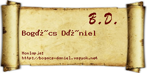 Bogács Dániel névjegykártya
